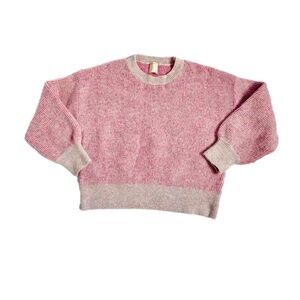 Kerisma Eco Yarn Series Sweater – Pink Multicolor Knit, Puff Sleeves, Women’s S